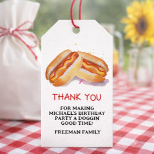 Hot Dog Birthday Party Favour Tag – BBQ Cookout Pi