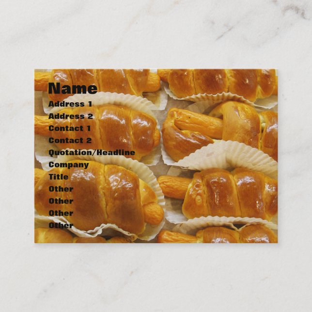 Hot Dog Cake ... Asian Dessert Food Business Card (Front)