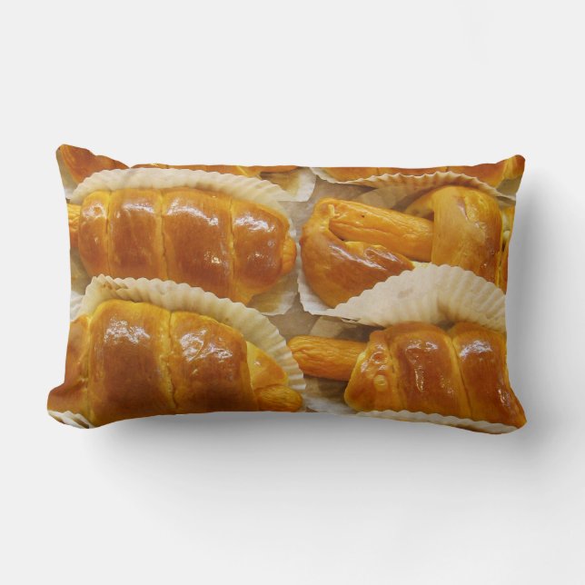 Hot Dog Cake ... Asian Dessert Food Lumbar Cushion (Front)