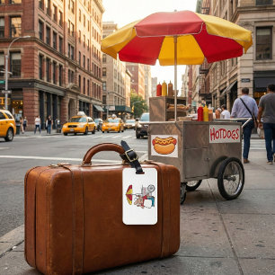 Hot Dog Cart Vendor Street Food Seller Luggage Tag