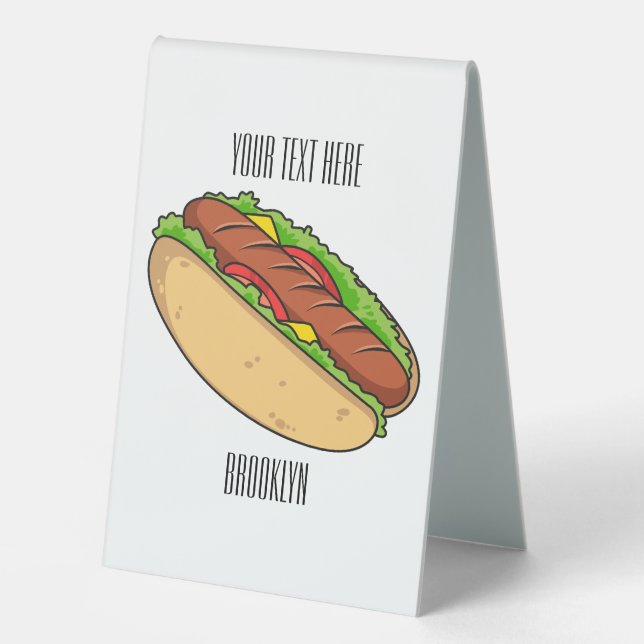 Hot dog cartoon illustration (Front)