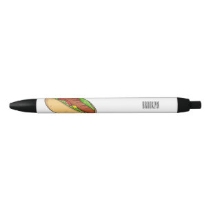 Hot dog cartoon illustration black ink pen