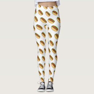 Hot dog cartoon illustration  leggings