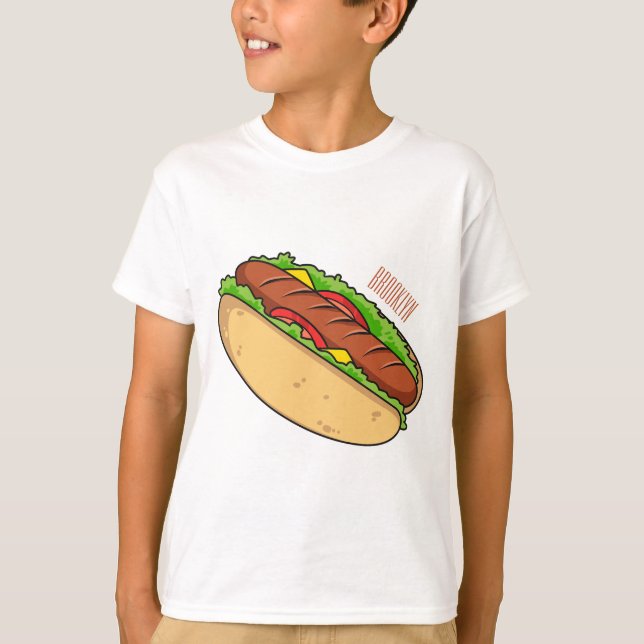 Hot dog cartoon illustration  T-Shirt (Front)
