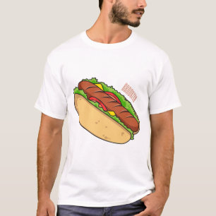 Hot dog cartoon illustration T-Shirt