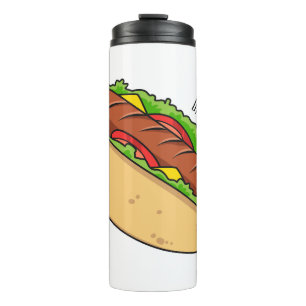Hot dog cartoon illustration thermal tumbler