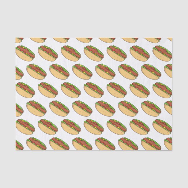 Hot dog cartoon illustration tissue paper (Front)