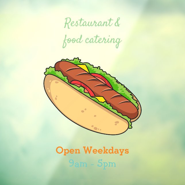 Hot dog cartoon illustration window cling (Sheet 3)