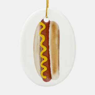 Hot Dog Ceramic Tree Decoration