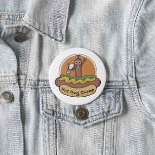 Hot Dog Champ Weiner Trophy Cute Foodie 7.5 Cm Round Badge