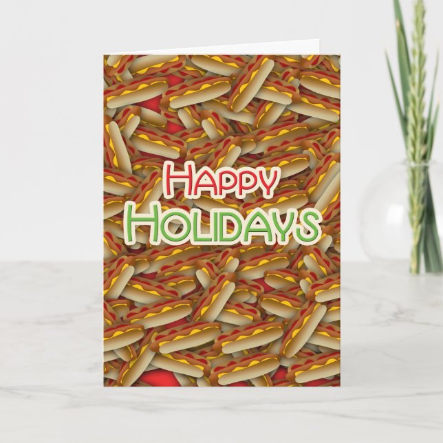 Hot Dog Christmas Happy Holidays Meat Business Holiday Card (Front)