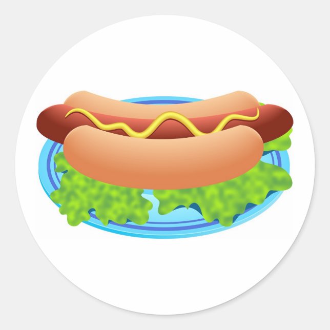 Hot Dog Classic Round Sticker (Front)