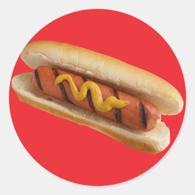 Hot Dog Classic Round Sticker (Front)