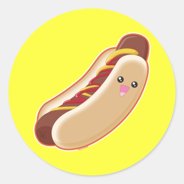 Hot Dog! Classic Round Sticker (Front)