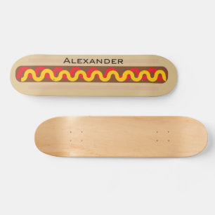 Hot Dog Colourful Food Personalised Name Skateboard