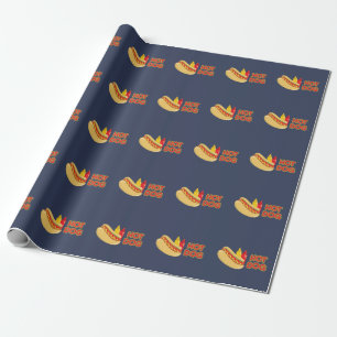 Hot Dog Condiment Pattern Wrapping Paper