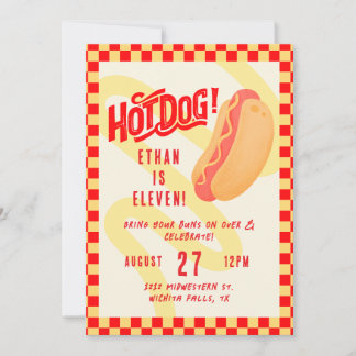 Hot Dog! Cook out themed, Any age birthday Invitation