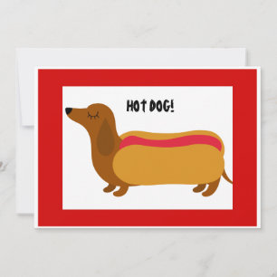 Hot Dog Dachshund Birthday Digital Download Invite