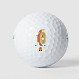 Hot Dog Dare Devil Jumping Fire Monogrammed Golf Balls
