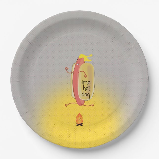 Hot Dog Dare Devil Paper Plate (Front)