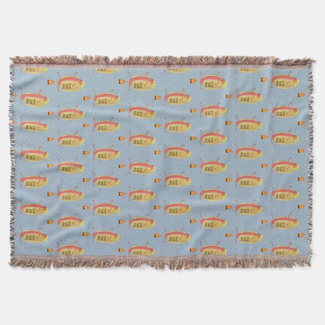 Hot Dog Dare Devil Throw Blanket (Front)