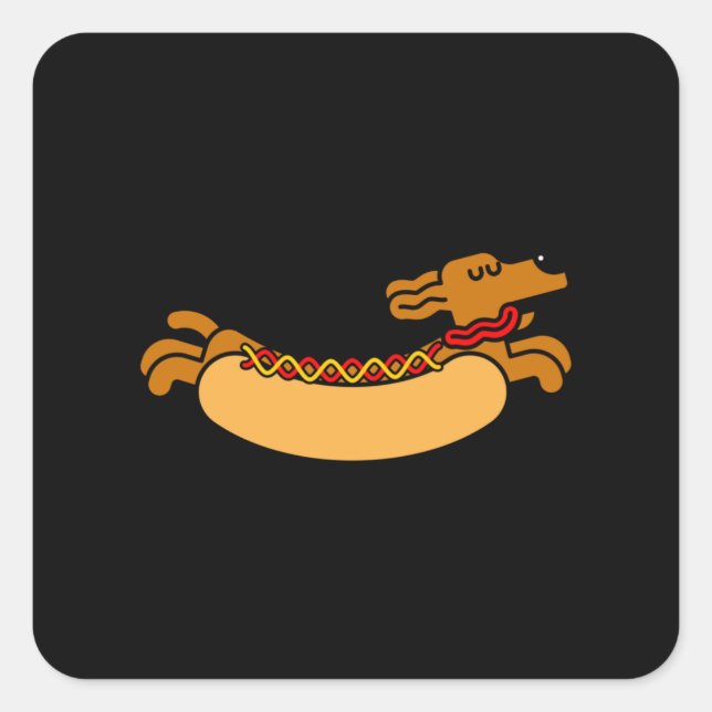 Hot dog Daschund Square Sticker (Front)