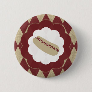 hot dog diamonds 6 cm round badge