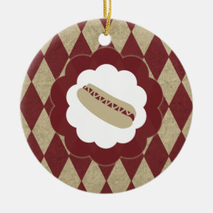 hot dog diamonds ceramic tree decoration