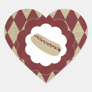 hot dog diamonds heart sticker