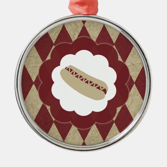 hot dog diamonds metal tree decoration (Front)