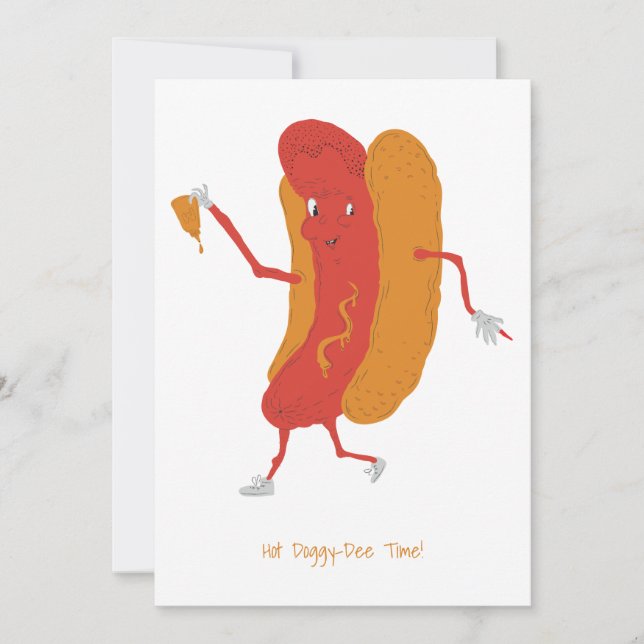 Hot Dog Drawing BBQ Party Invitation (Front)