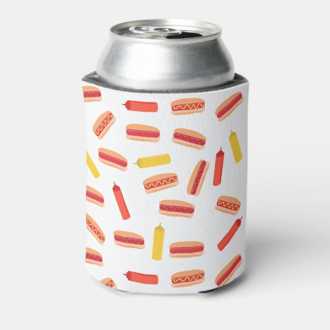Hot Dog Fast Food BBQ Pattern  Can Cooler (Can Back)