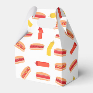 Hot Dog Fast Food BBQ Pattern Favour Box