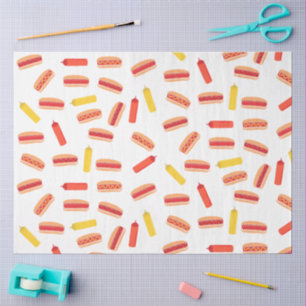 Hot Dog Fast Food BBQ Pattern Tissue Paper