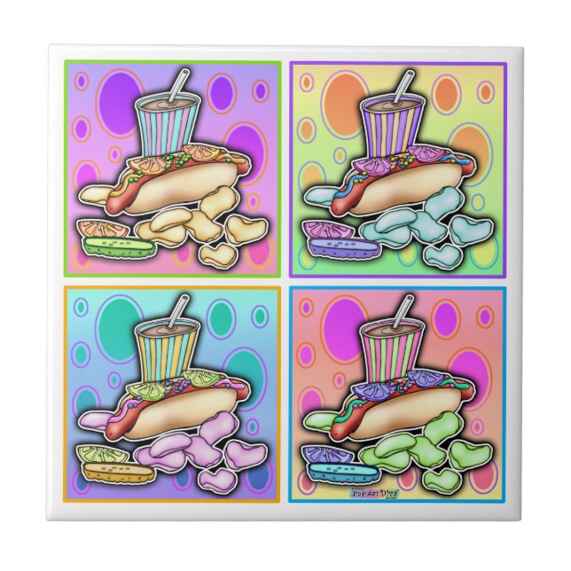 Hot Dog Fast Food Tile (Front)