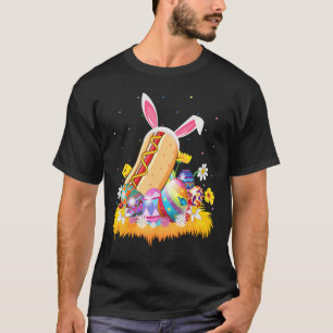 Hot Dog Food Easter Egg Funny Hot Dog Easter Sun T-Shirt