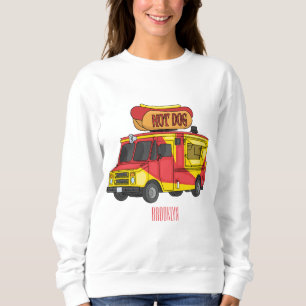 Hot dog food truck cartoon illustration sweatshirt