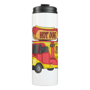 Hot dog food truck cartoon illustration thermal tumbler