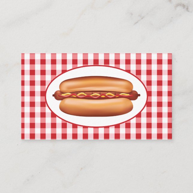 Hot Dog For Fast Food Diner, Stand Or Restaurant Business Card (Front)