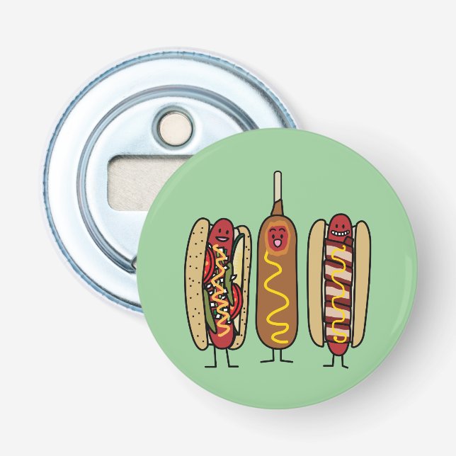Hot Dog Friends Bottle Opener (Front)