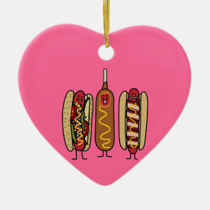 Hot Dog Friends Ceramic Tree Decoration