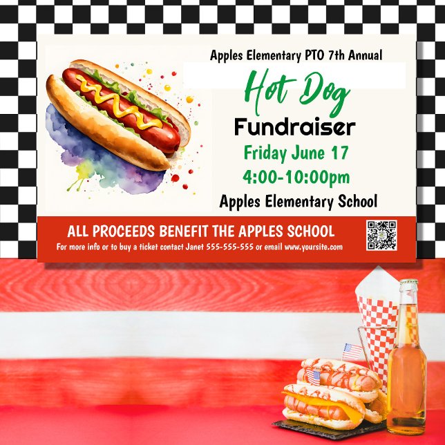 Hot Dog Fundraiser PTO PTA Church Banner (Creator Uploaded)