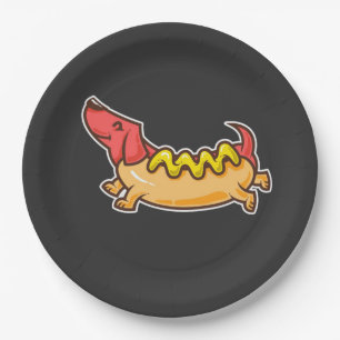 Hot Dog-Funny dog Paper Plate