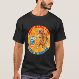 Hot Dog funny I'm Just Here For The Wieners 4th Of T-Shirt