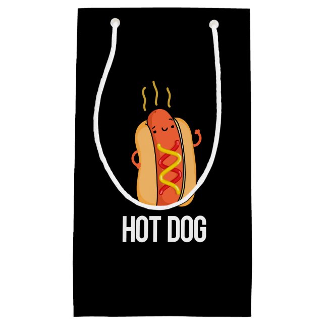 Hot Dog Funny Snack Pun Dark BG Small Gift Bag (Front)