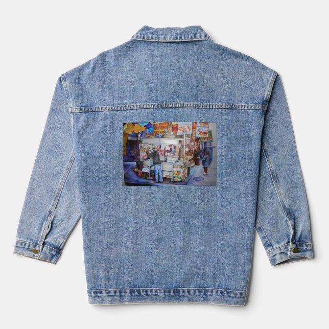 Hot Dog God Denim Jacket (Back)