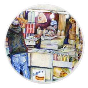 Hot Dog God, New York City Ceramic Knob