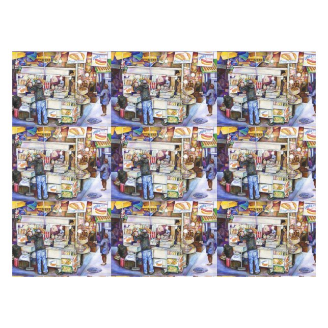 Hot Dog God, New York City Tablecloth (Front (Horizontal))