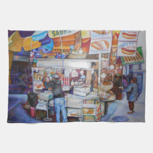 Hot Dog God Tea Towel