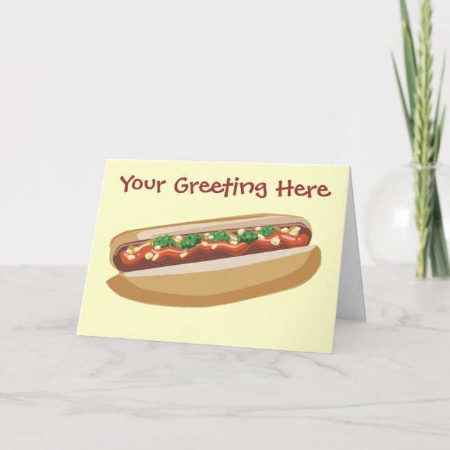 Hot Dog Greeting Card (Front)